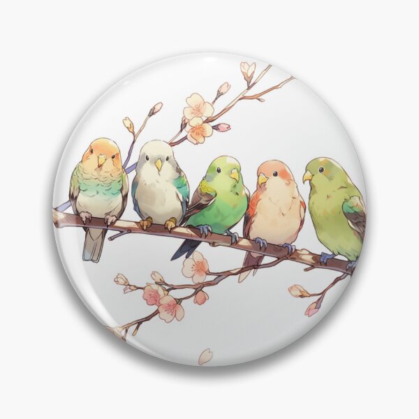 Item preview, Birds Sitting On A Branch In Color designed and sold by jenmountainen.
