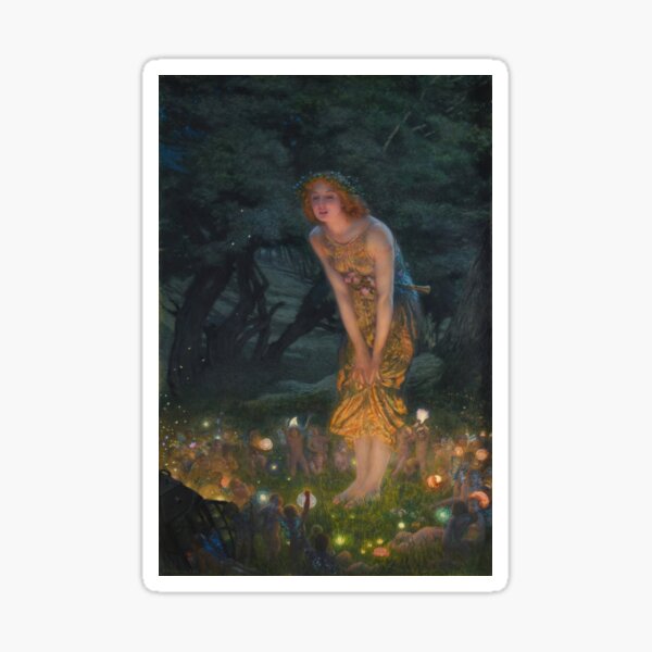 Midsummer Eve Edward Robert Hughes fairies mythology fantasy Sticker