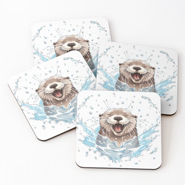 Item preview, Happy Otter Splash designed and sold by tomtosfarm.