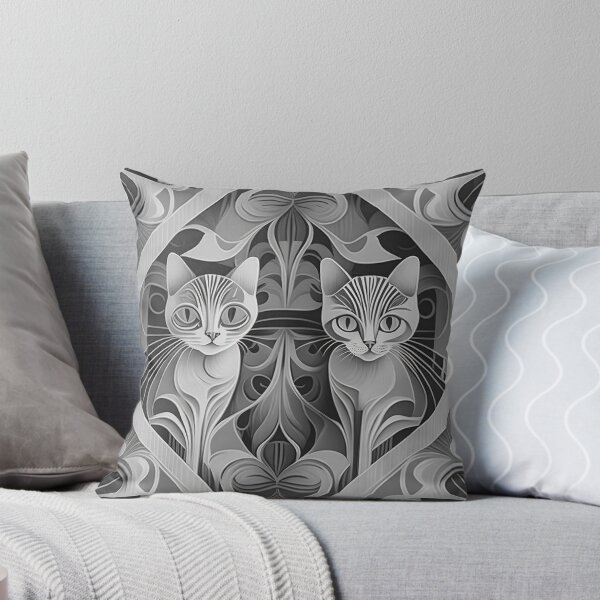 Item preview,  black and white cat cute kitten pattern designed and sold by varodesign.