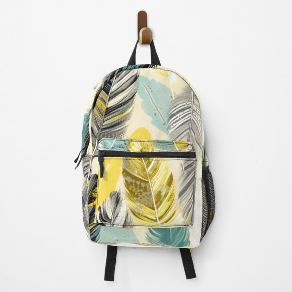 Item preview, Feathers - Mustard, teal, beige, gray, silver 3 designed and sold by Highlandkings.