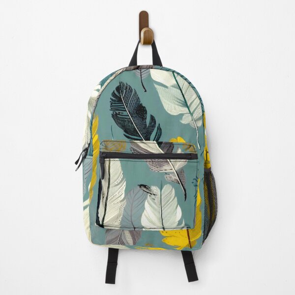 Item preview, Feathers - Mustard, teal, beige, gray, silver 4 designed and sold by Highlandkings.
