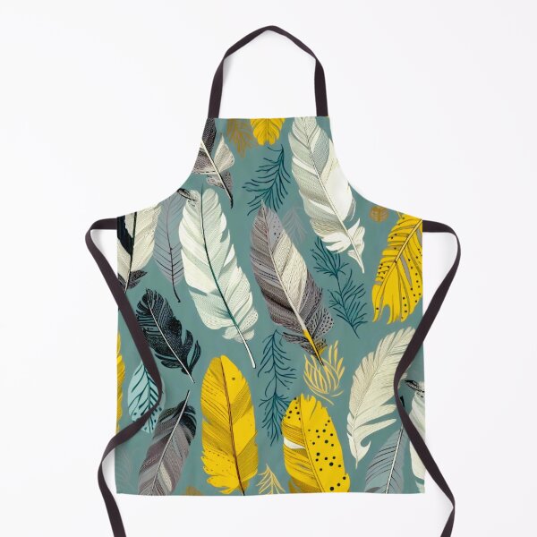 Item preview, Feathers - Mustard, teal, beige, gray, silver 4 designed and sold by Highlandkings.
