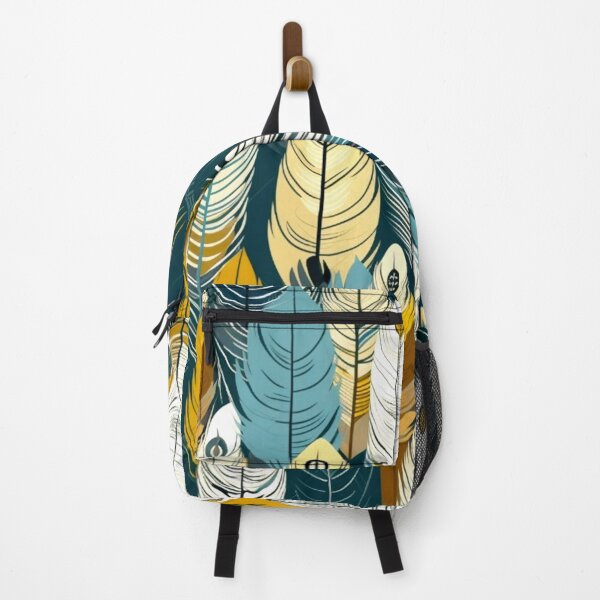Item preview, Feathers - Mustard, teal, beige, gray, silver 5 designed and sold by Highlandkings.