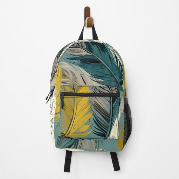 Item preview, Feathers - Mustard, teal, beige, gray, silver 7 designed and sold by Highlandkings.