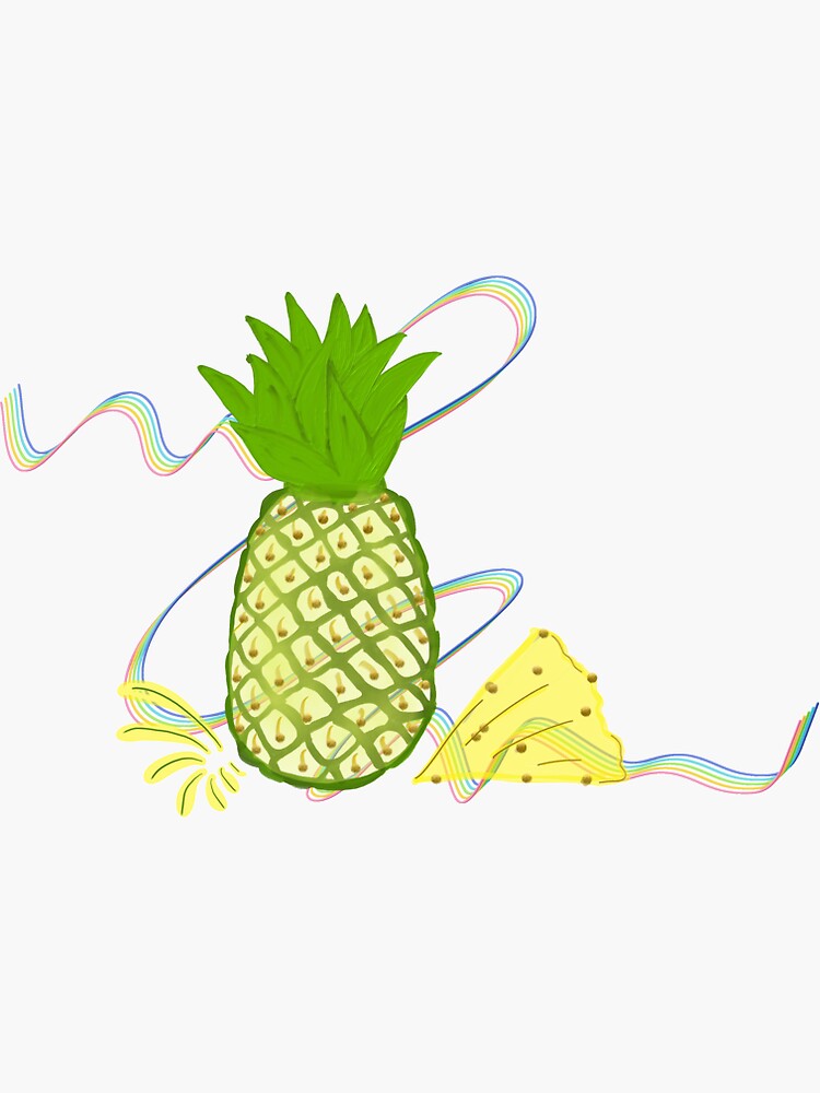 Thumbnail 3 of 3, Sticker, Pineapple paints by JiggsFashion designed and sold by JiggsFashion.