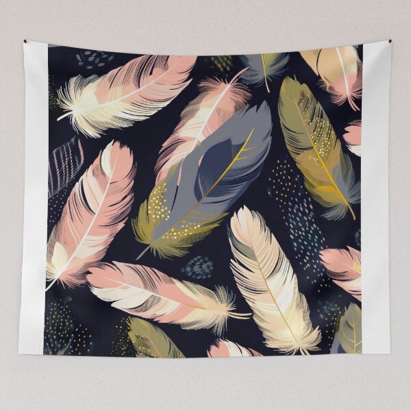Item preview, Feathers - Olive green, navy, cream, gold, black designed and sold by Highlandkings.