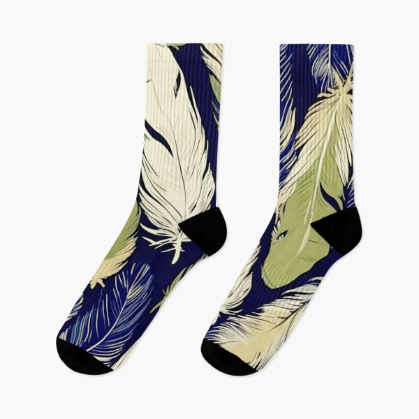 Item preview, Feathers - Olive green, navy, cream, gold, black 3 designed and sold by Highlandkings.