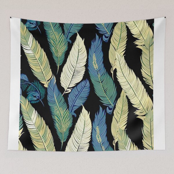 Item preview, Feathers - Olive green, navy, cream, gold, black 2 designed and sold by Highlandkings.