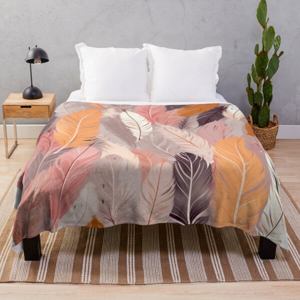 Item preview, Feathers - Peach, pink, gray, ivory, gold 2 designed and sold by Highlandkings.
