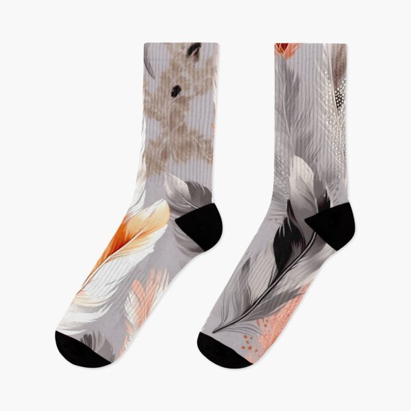 Item preview, Feathers - Peach, pink, gray, ivory, gold 4 designed and sold by Highlandkings.