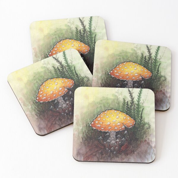 Item preview, fly agaric study in watercolor designed and sold by Urvogel Arts.