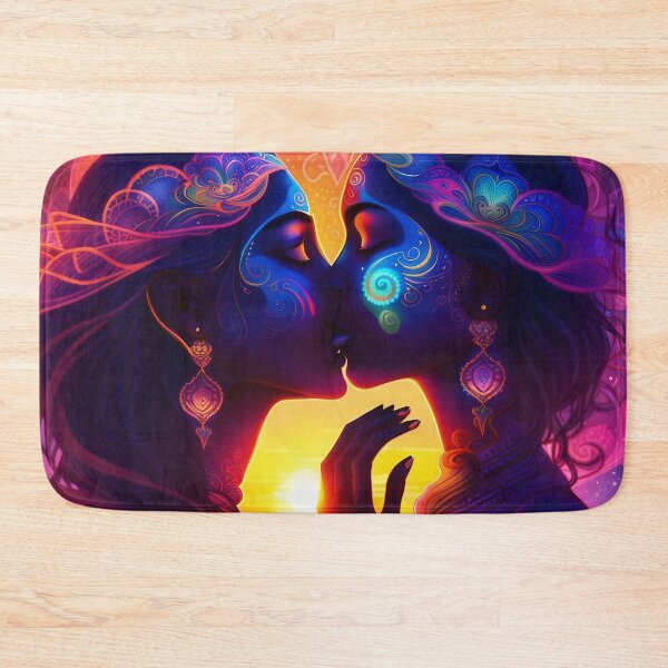 Item preview, Girls Kissing in Goa, India. Psychedelic and Sexy digital painting. designed and sold by paulo silveira.