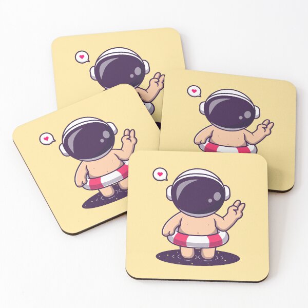 Item preview, Adorable Astronaut in Space Pool - Cartoon Vector Illustration designed and sold by hjian8219.