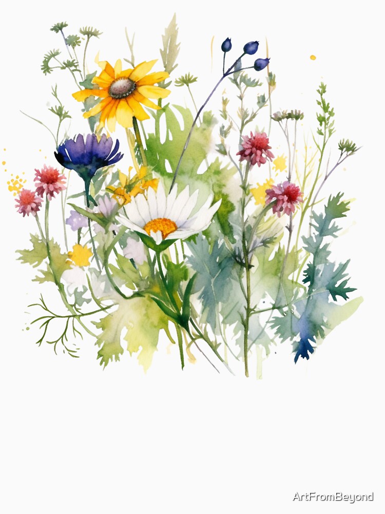 Thumbnail 7 of 7, Classic T-Shirt, Wild Flowers Botanical Flower Nature designed and sold by ArtFromBeyond.