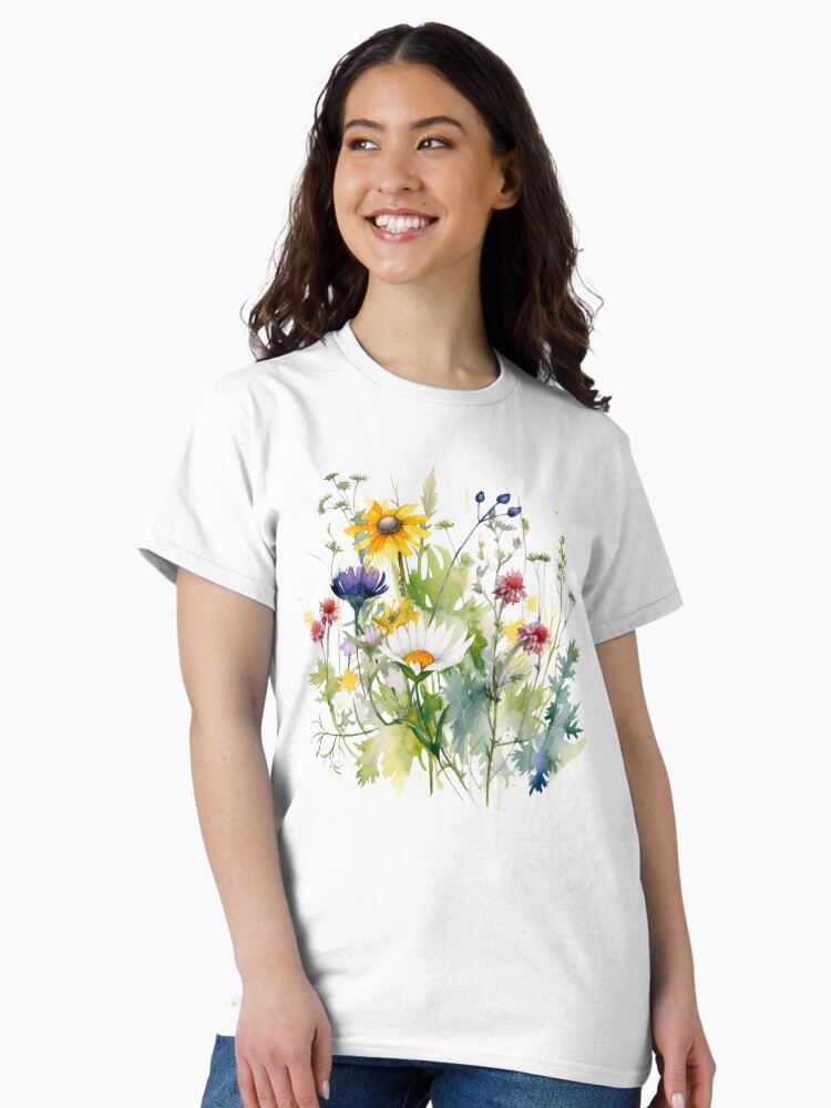 Thumbnail 1 of 7, Classic T-Shirt, Wild Flowers Botanical Flower Nature designed and sold by ArtFromBeyond.