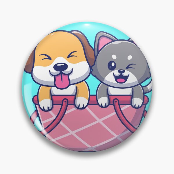 Item preview, Cute Cat and Dog Playing Basketball - Cartoon designed and sold by hjian8219.