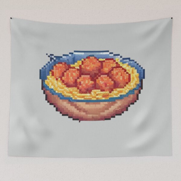 Item preview, Pixel Spaghetti and Meatballs Design Print  designed and sold by randomtdesigns.