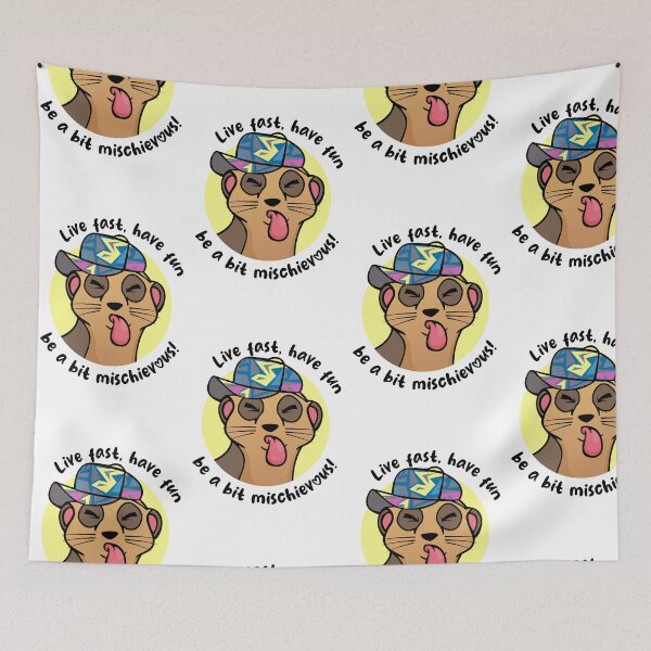 Item preview, Mischievous Meerkat (on light colors) designed and sold by messy-nessie.