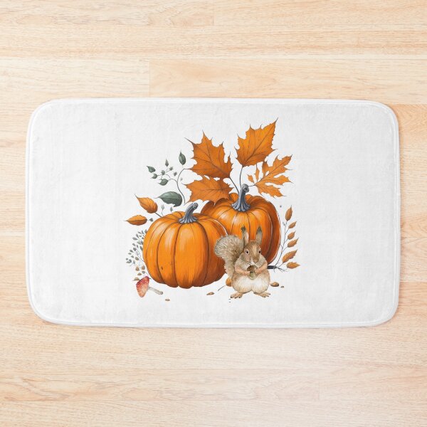 Item preview, Autumn Pumpkin Harvest, Squirrel and Autumn Leaves  designed and sold by silviaol.