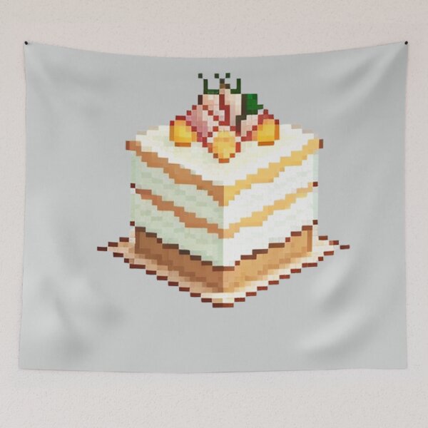 Item preview, Pixel Vanilla Cake Slice Design Print  designed and sold by randomtdesigns.