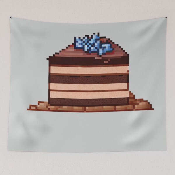 Item preview, Pixel Chocolate Cake Slice Design Print  designed and sold by randomtdesigns.