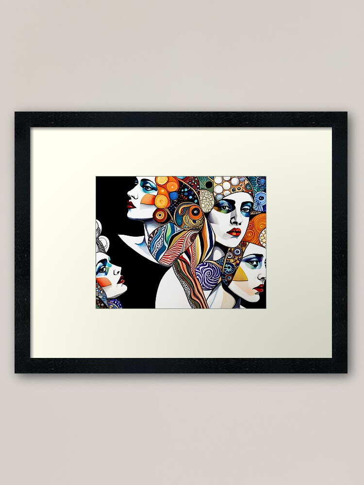 Thumbnail 2 of 7, Framed Art Print, Boho Masks designed and sold by BrooklynPopArts.