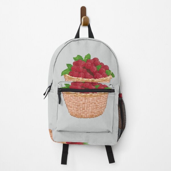 Item preview, Pixel Basket of Raspberries Design Print designed and sold by randomtdesigns.
