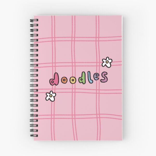 Item preview, pink doodle flower notebook cover  designed and sold by girlscape.