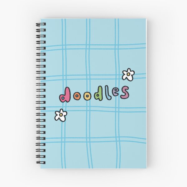 Item preview, blue doodle flower notebook cover  designed and sold by girlscape.
