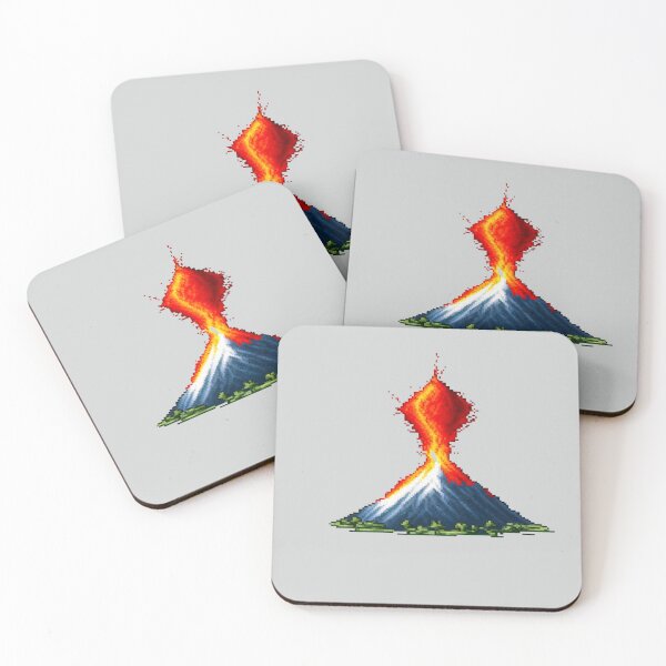 Item preview, Pixel Erupting Volcano Design Print  designed and sold by randomtdesigns.