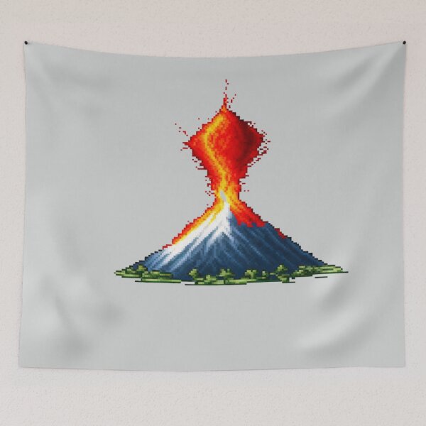 Item preview, Pixel Erupting Volcano Design Print  designed and sold by randomtdesigns.