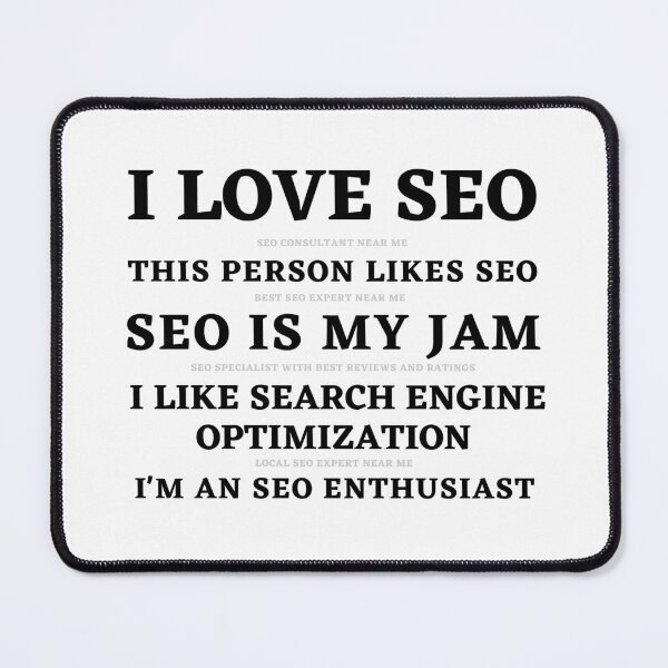 Item preview, I Love SEO - Humorous Repetitive SEO Design designed and sold by Motive Union.