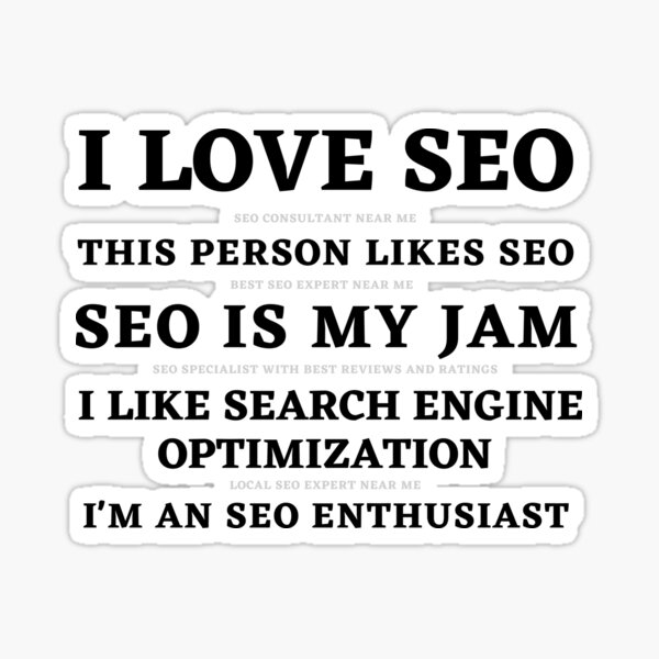 Item preview, I Love SEO - Humorous Repetitive SEO Design designed and sold by Motive Union.