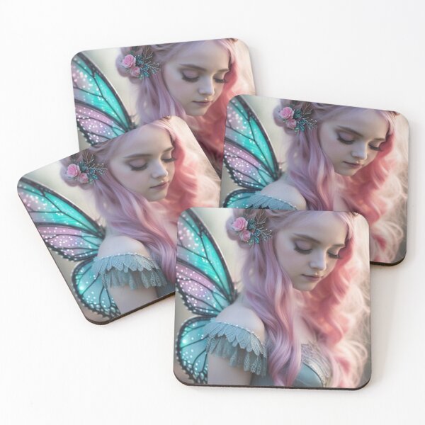 Item preview, Wary Tales Teal Pink Butterfly Fairy designed and sold by WaryTales.
