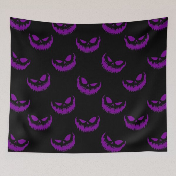 Item preview, scary halloween pumpkin faces purple  designed and sold by Gossip Rag.