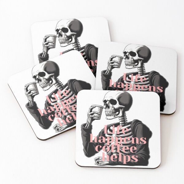 Item preview, Skeleton Life Happens Coffee Helps designed and sold by EBREH.