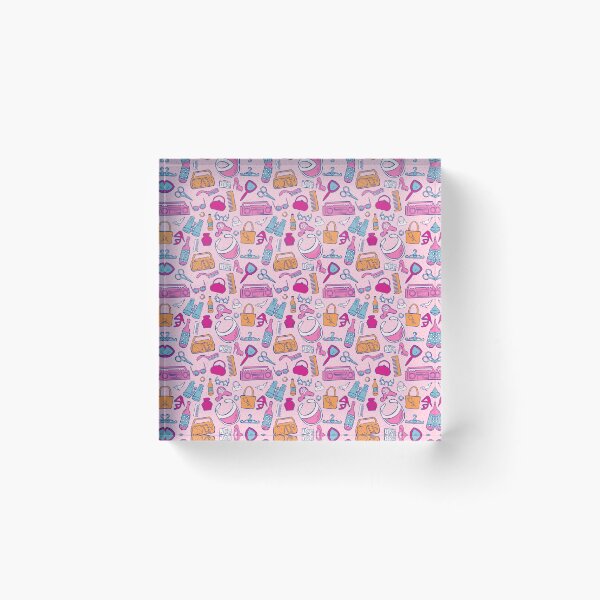 Item preview, Barbie Pink Accessories Pattern designed and sold by beestonestudio.