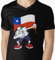Chile Dabbing Soccer Ball Men's V-Neck T-Shirt