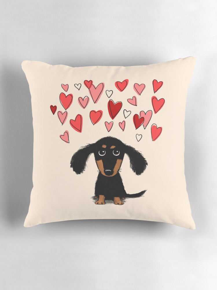 Dachshund Heart Blanket - Black & Tan