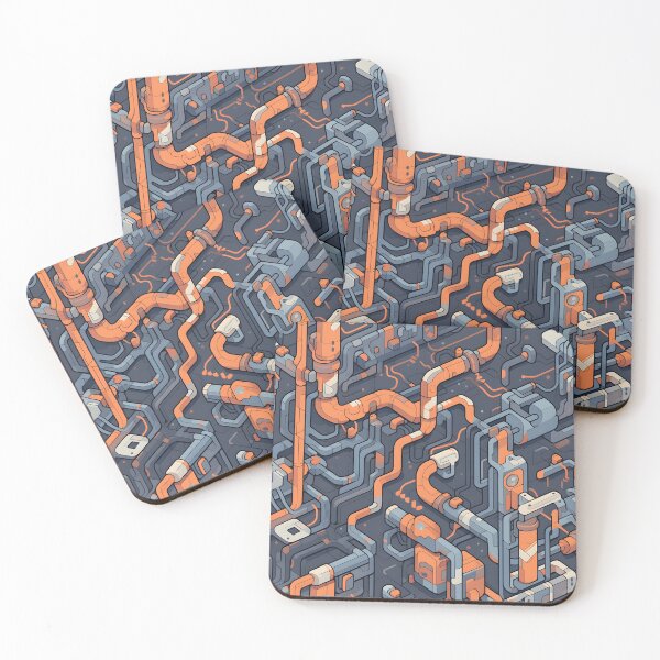 Item preview, Industrial pipe circuits pattern designed and sold by HydraDreams.