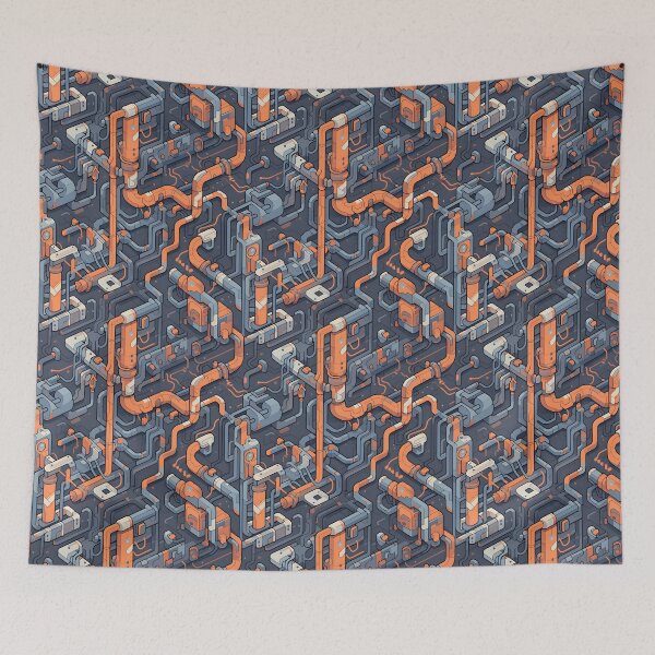 Item preview, Industrial pipe circuits pattern designed and sold by HydraDreams.