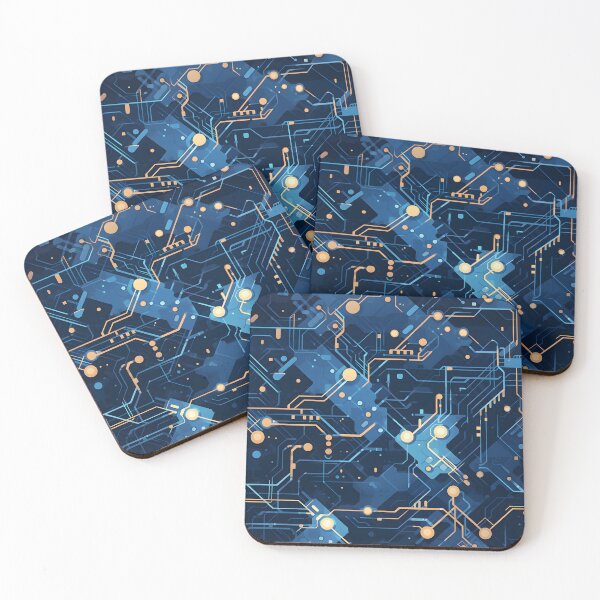 Item preview, Dark Blue circuitry pattern designed and sold by HydraDreams.