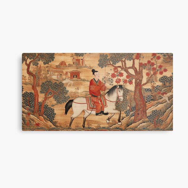 Aperçu de l'œuvre Un homme monté sur un cheval dans les vêtements traditionnels chinois créée et vendue par Lamarcy.