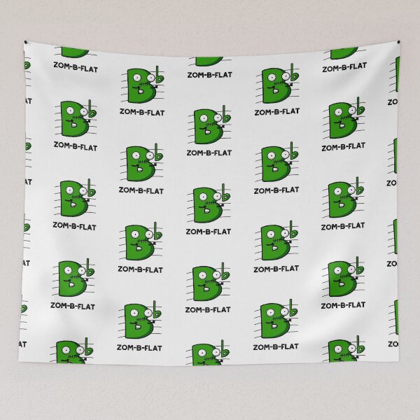 Item preview, Zom-B-Flat Halloween Funny Zombie Music Puns  designed and sold by punnybone.
