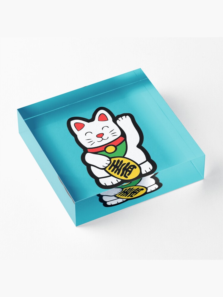 Alternate view of Lucky Cat Pattern Acrylic Block