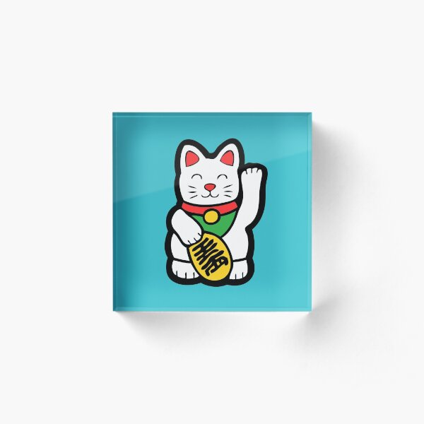 Lucky Cat Pattern Acrylic Block