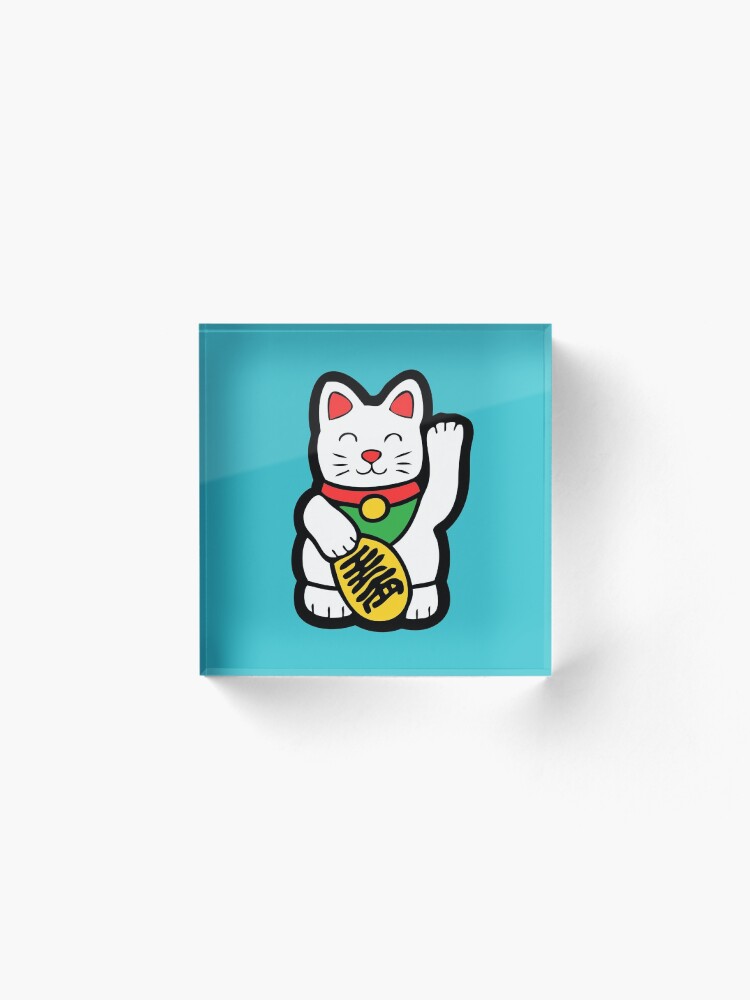 Alternate view of Lucky Cat Pattern Acrylic Block