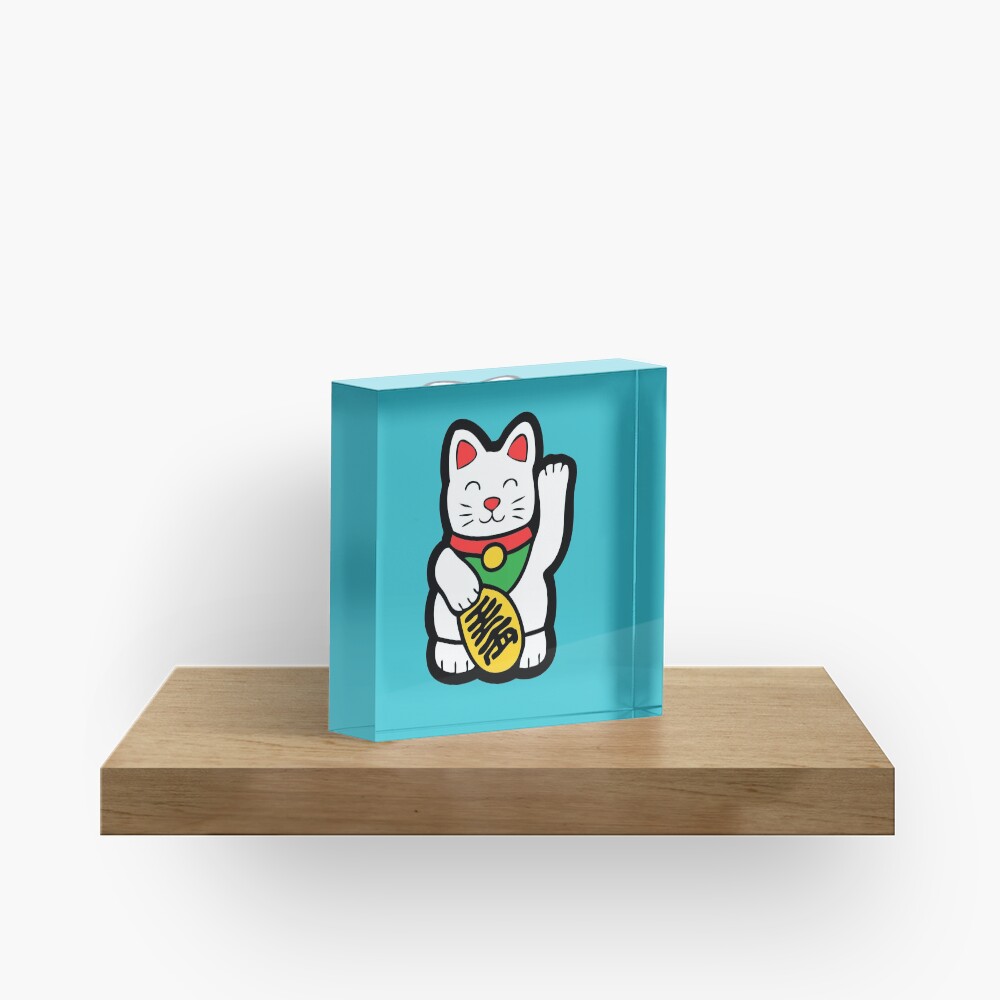 Lucky Cat Pattern Acrylic Block