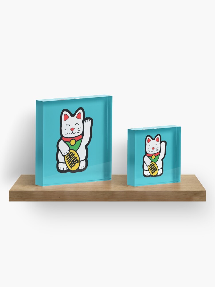 Alternate view of Lucky Cat Pattern Acrylic Block